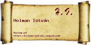 Holman István névjegykártya